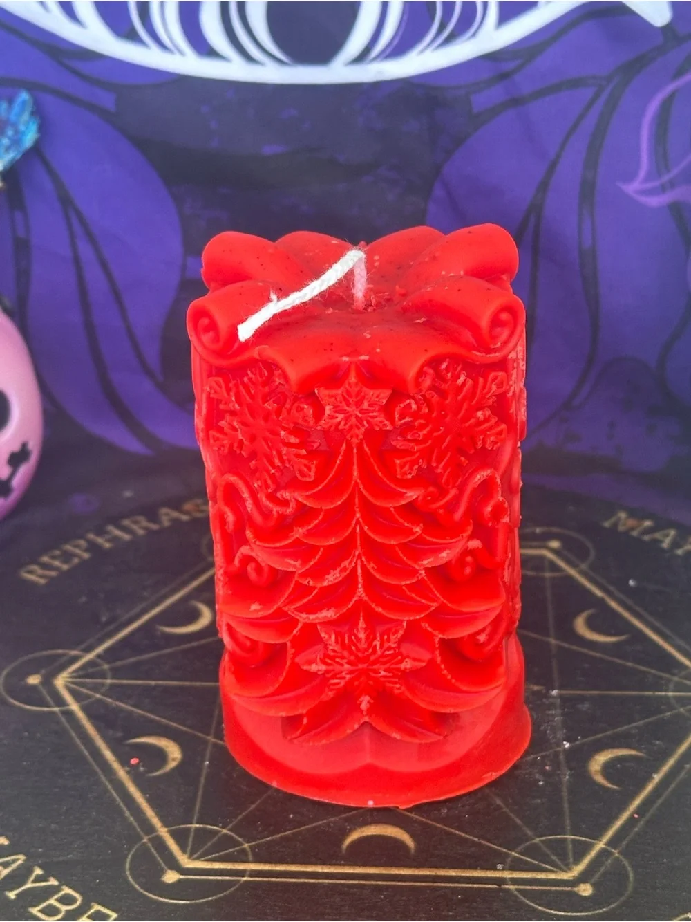 Red Christmas Tree Candle